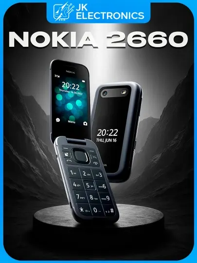 Кнопочный телефон Nokia 2660 Dual SIM, раскладушка, с большой батареей и поддержкой FM