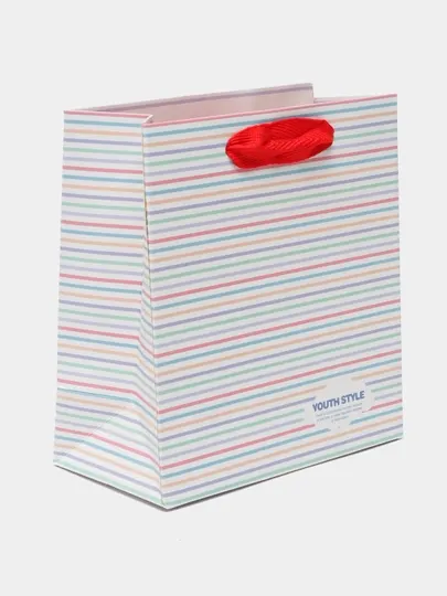 Подарочный пакет 26x33 см, плотная бумага однотонный