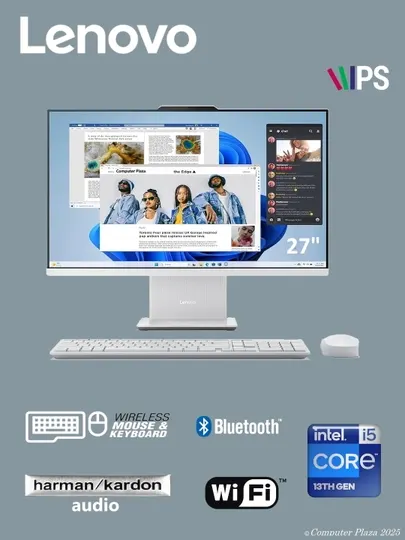 Моноблок Lenovo AIO 27" FHD i5-13420H 8GB DDR5 512GB SSD, Cloud Grey F0HM005GRU