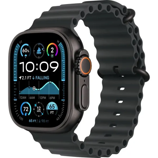 Умные часы Apple Watch Ultra 2 (2024) 49mm GPS + Cellular Black Titanium Case with Black Ocean Band (MYTC3)