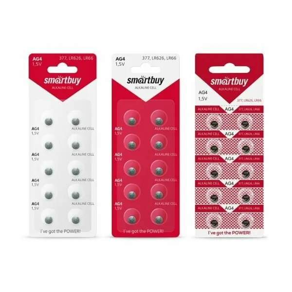 Батарейки SMARTBUY (SBBB-AG4-10B) AG1-10B оригинал 10шт, серый