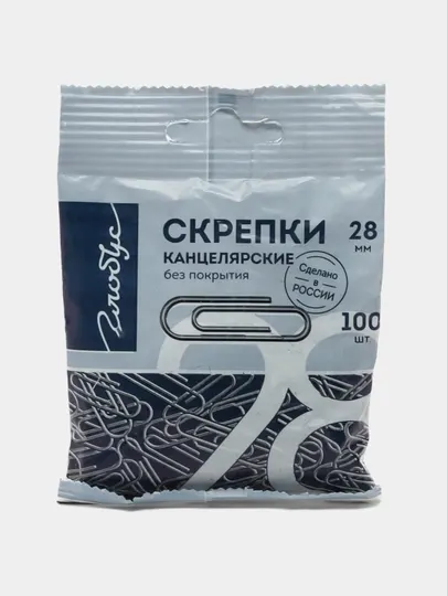 Скрепки канцелярские Глобус С28-100 П цветные, евробокс, L 28 мм, 100 шт
