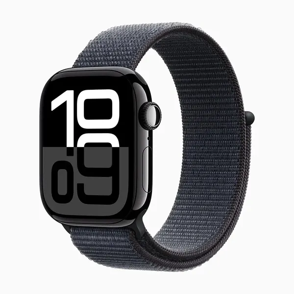 Умные часы Apple Watch Series 10 (2024) 46 мм Jet Black Aluminum Case GPS, Ink Sport Loop (MWWR3)