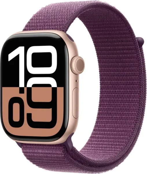 Умные часы Apple Watch Series 10 46mm GPS Rose Gold Aluminum Case, Plum Sport Loop