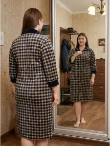 DINAR TEXTILE Халат домашний велюровый на молнии