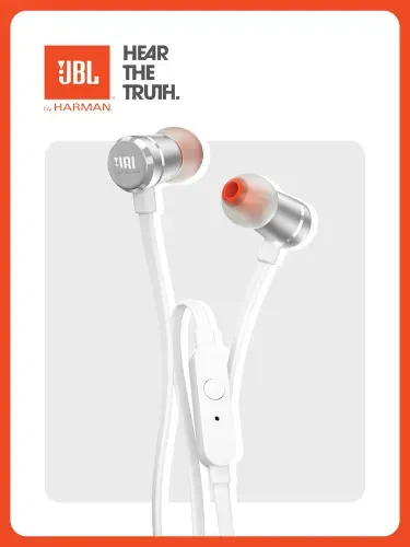 Наушники проводные, JBL 290, внутриканальные, вакуумные с микрофоном, золотой
