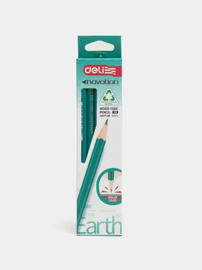 Карандаш чернографитный пластиковый 2B Deli ENOVATION EC077-2B