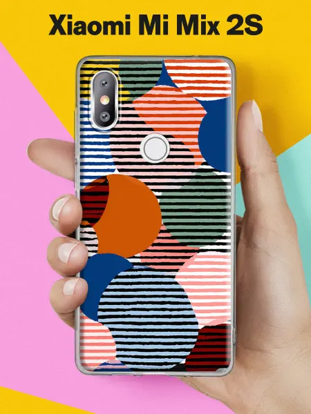 Xiaomi Чехол на Mi Mix 2S с принтом Круги на полосах