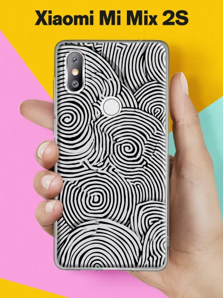 Xiaomi Чехол на Mi Mix 2S с принтом Оптические спирали
