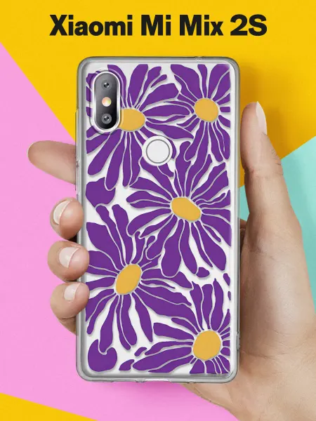 Xiaomi Чехол на Mi Mix 2S с принтом Фиолетовые ромашки
