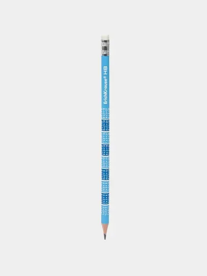 Чернографитный карандаш ErichKrause 2x2, круглый, с ластиком, HB 45619 q0000053336