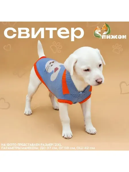 Пижон Стильный свитер для собак и кошек «Зайка», 2XL