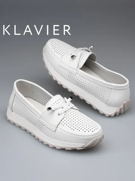 KLAVIER Мокасины белые женские