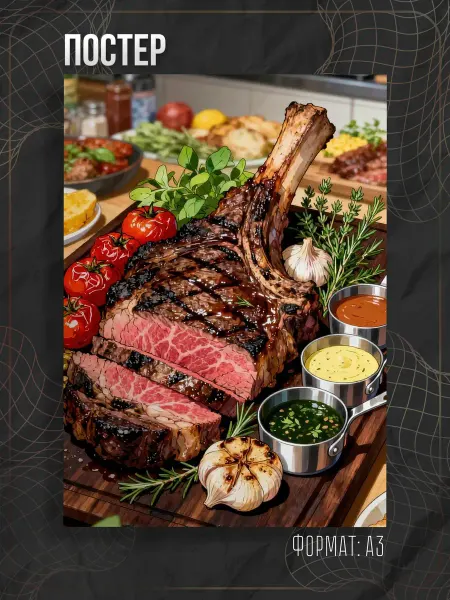 Store ST Постер на кухню "Мясо, шашлык" А3