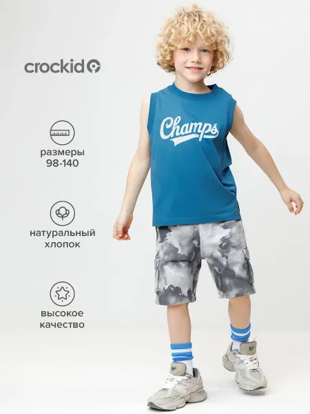 Crockid Детские шорты из хлопка, для мальчика