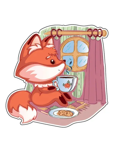 PrintShop Наклейка декоративная Лиса 15x15 см