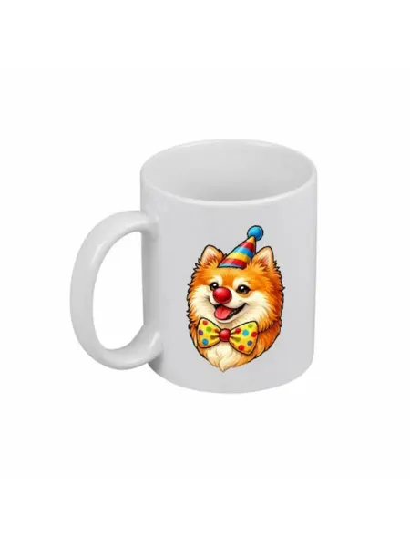 FUN.ru Кружка для чая и кофе с принтом Милый шпиц в клоунской шапке