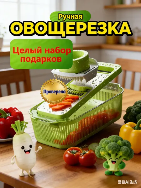 Ручной слайсер овощерезка, регулировка толщины