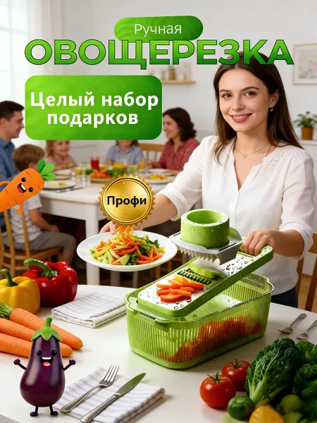 Терка для овощей с контейнером