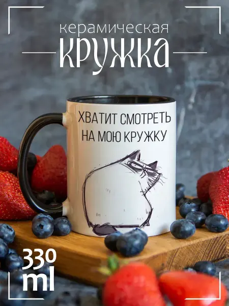 ЕваМи Кружка подарочная с прикольным принтом кот