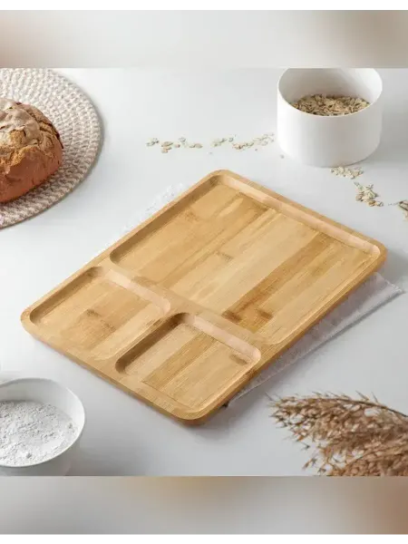 Элегантная менажница для закусок из бамбука