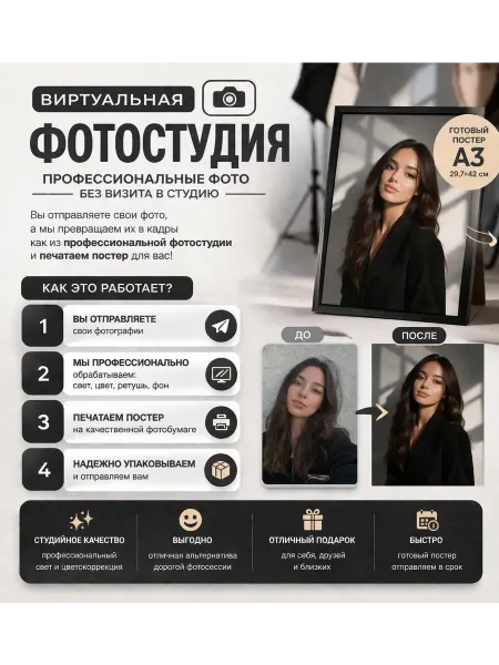 Постер А3 виртуальная фотосессия