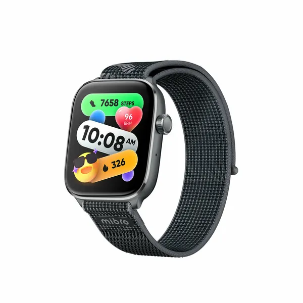 Умные часы Mibro Watch FIT,1.75" AMOLED дисплей, Bluetooth 5.3, 5ATM, GPS, ИИ-ассистент, 150+ спорта, два ремешка