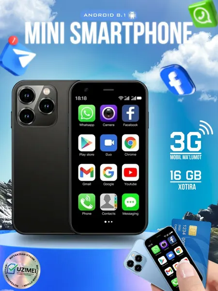 Мини-смартфон Soyes XS15, Android, сенсорный экран, 3G, 2/16 ГБ