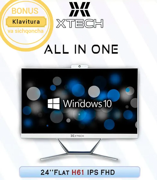 Моноблок Xtech 24dyum, i3-2100, 8 гб, SSD 256, бонус клавиатура - "Мишка"