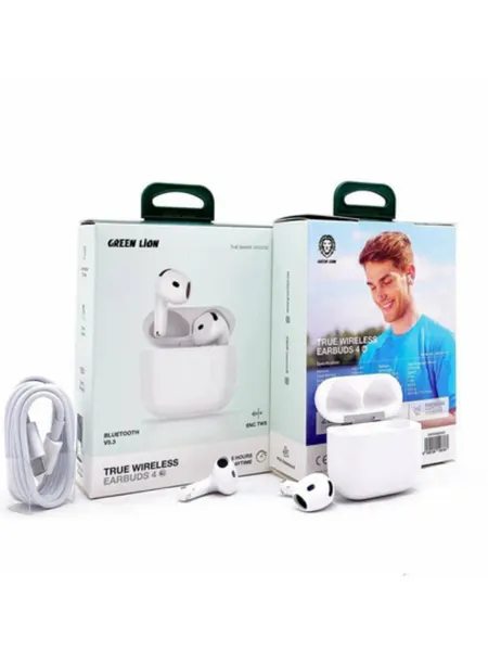 Green Lion Earbuds 4 G1 — с ENC и Bluetooth 5.3, мощный звук и до 30 часов музыки.