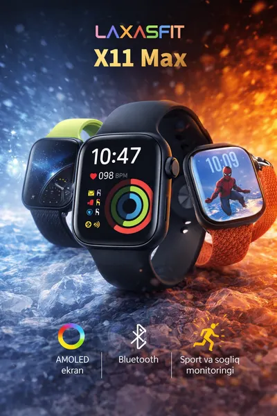 Смарт-часы X11 Max AMOLED, Bluetooth, спортивные смарт-часы, черный цвет.