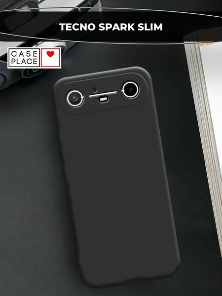 Чехол на Tecno Spark Slim / Текно Спарк Слим без принта, черный