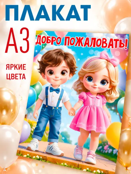 ТМ открытая планета Плакат в детский сад Добро пожаловать А3