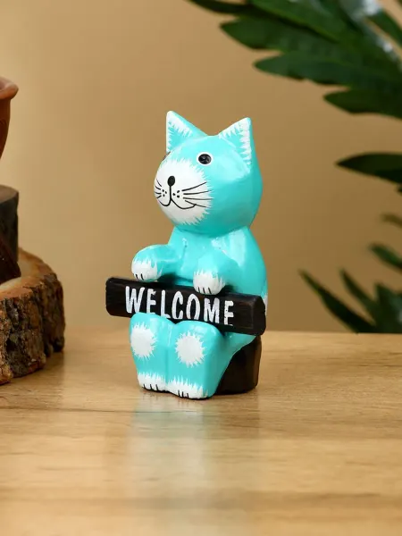 DPK Home Сувенирная фигурка "Кот с табличкой WELCOME" 10 см