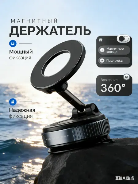 TOFURA Держатель для телефона с зарядкой на вакуумной присоске