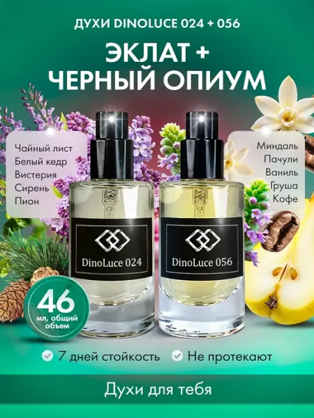 DinoLuce Духи 024 Эклат и 056 Черный Опиум 2 шт по 23 мл