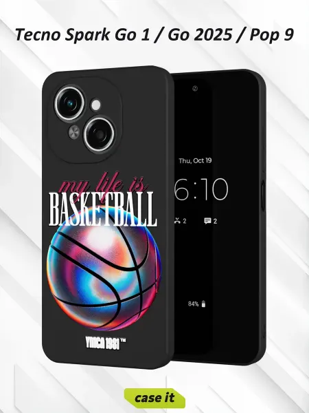 Case it Чехол на Tecno Spark Go 1 Go 2025 Pop 9с принтом BASKETBBALL