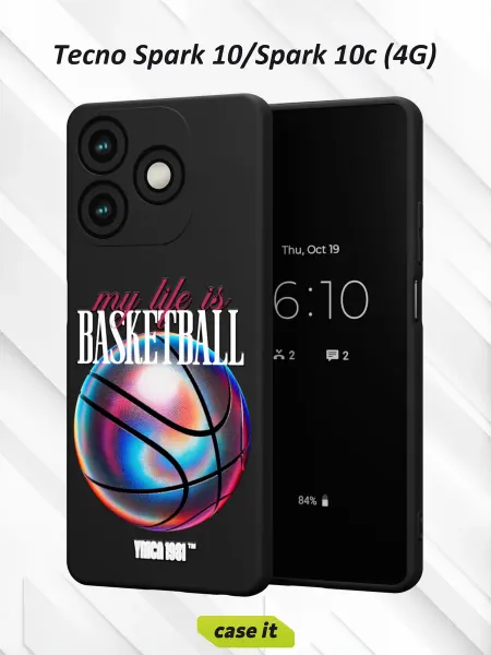 Case it Чехол на Tecno Spark 10 Spark 10c 4Gс принтом BASKETBBALL