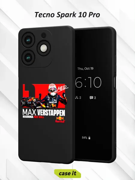 Case it Чехол на Tecno Spark 10 Proс принтом Max Verstappen
