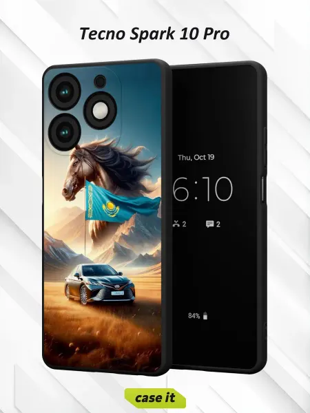 Case it Чехол на Tecno Spark 10 Proс принтом Казахстан