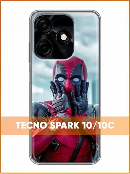 Case Face Чехол на Tecno Spark 10C с принтом Дэдпул