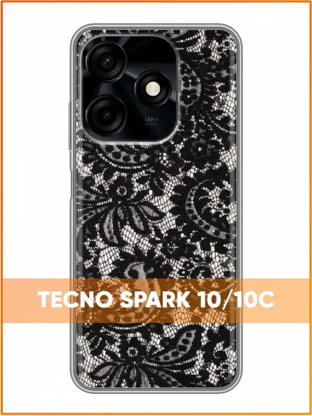 Case Face Чехол на Tecno Spark 10C с принтом Кружева