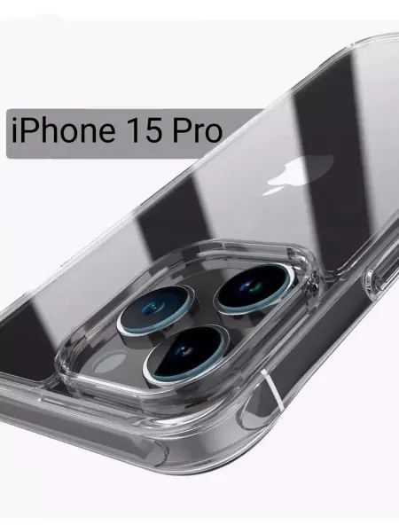 Топ Кейс Чехол на iPhone 15 PRO прозрачный с открытой камерой