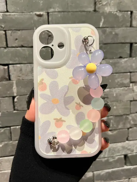О'кейси Чехол на iPhone 16 с ромашками и держателем