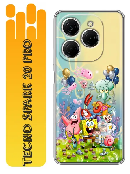 360skin Чехол на Tecno Spark 20 Pro Спанч Боб для мальчика