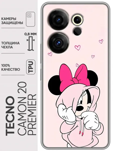 Trendmall Чехол на Tecno Camon 20 Premier Минни Маус для девочки