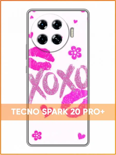 Case Face Чехол на Tecno Spark 20 Pro Plus с принтом Поцелуйчики