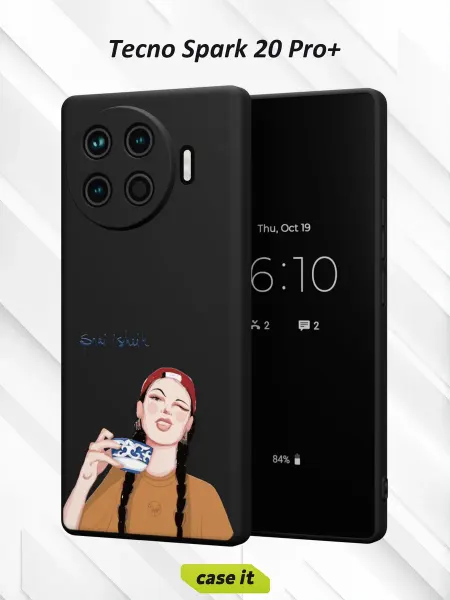 Case it Чехол на Tecno Spark 20 Pro +с принтом Kazakh Girls