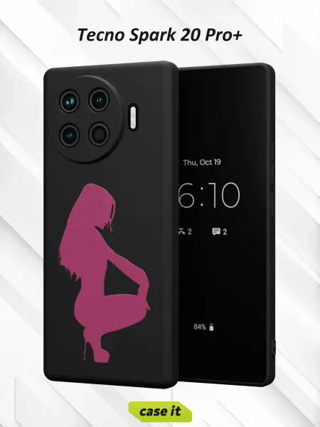 Case it Чехол на Tecno Spark 20 Pro +с принтом Девушка