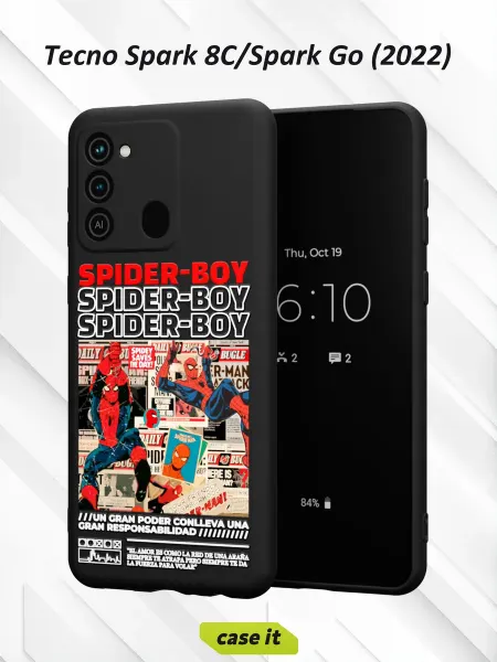 Case it Чехол на Tecno Spark 8C GO 2022с принтом SPIDER-BOY
